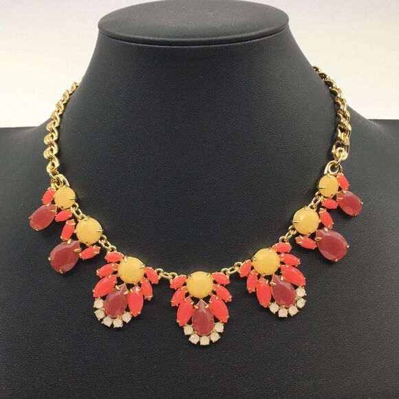 Kate Spade Steamer Glow Graduated Collar Necklace Pink and Yellow Gold Tone - Picture 2 of 16